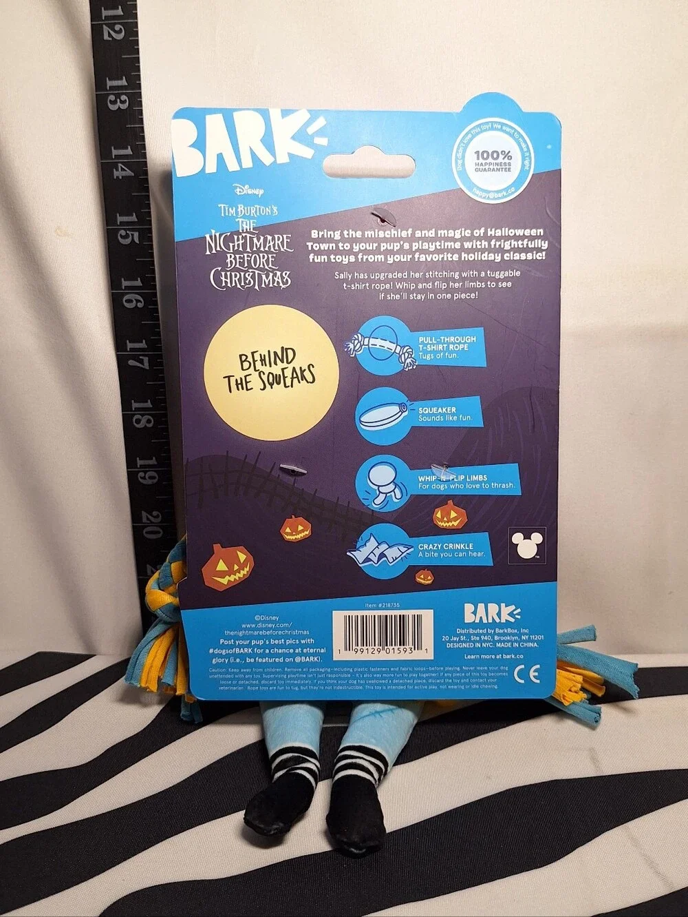 NWT Bark Nightmare Before Christmas Jack And Sally Dog Toys, 2 Toy All Dog Sizes